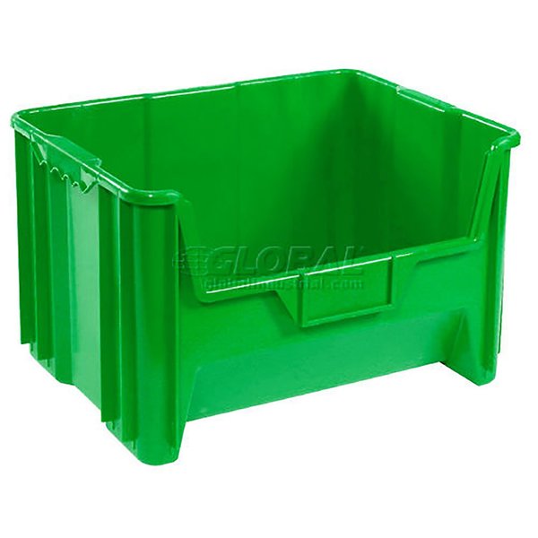 Global Industrial Plastic Hopper Bin, Green, 19-7/8 in x 15-1/4 in x 12-7/16 in 752397GN